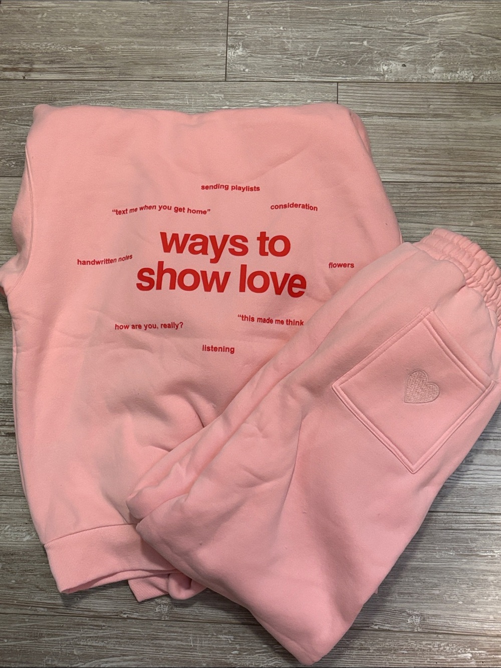 Ways To Show Love Pink Women's  Set - hoodie + sweats - small